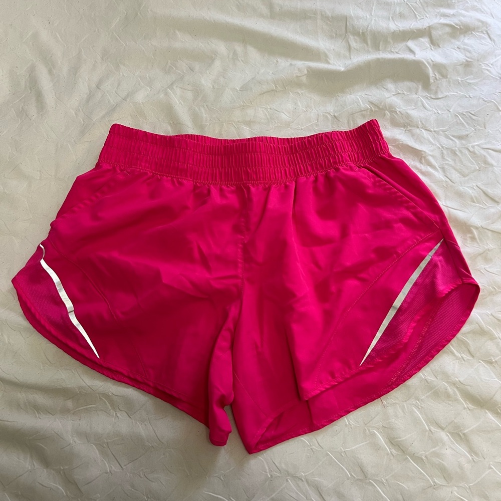 Vibrant Pink Athletic Shorts with Elastic Waistband
